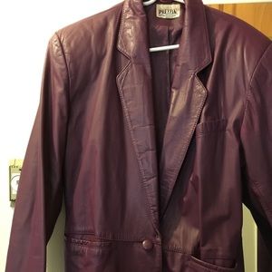 Purple pea leather jacket medium